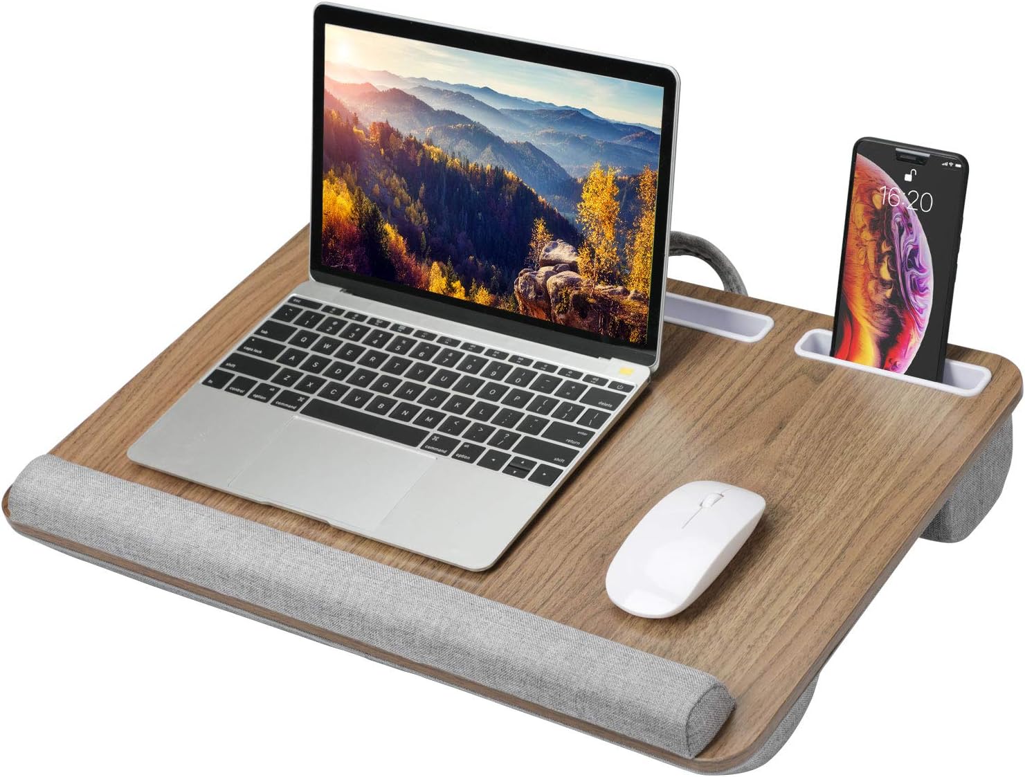 HUANUO Lap Desk - Fits up to 17 inches Laptop, Built in Wrist Pad for Notebook, Tablet, Laptop Stand with Tablet, Pen & Phone Holder : Office Products
