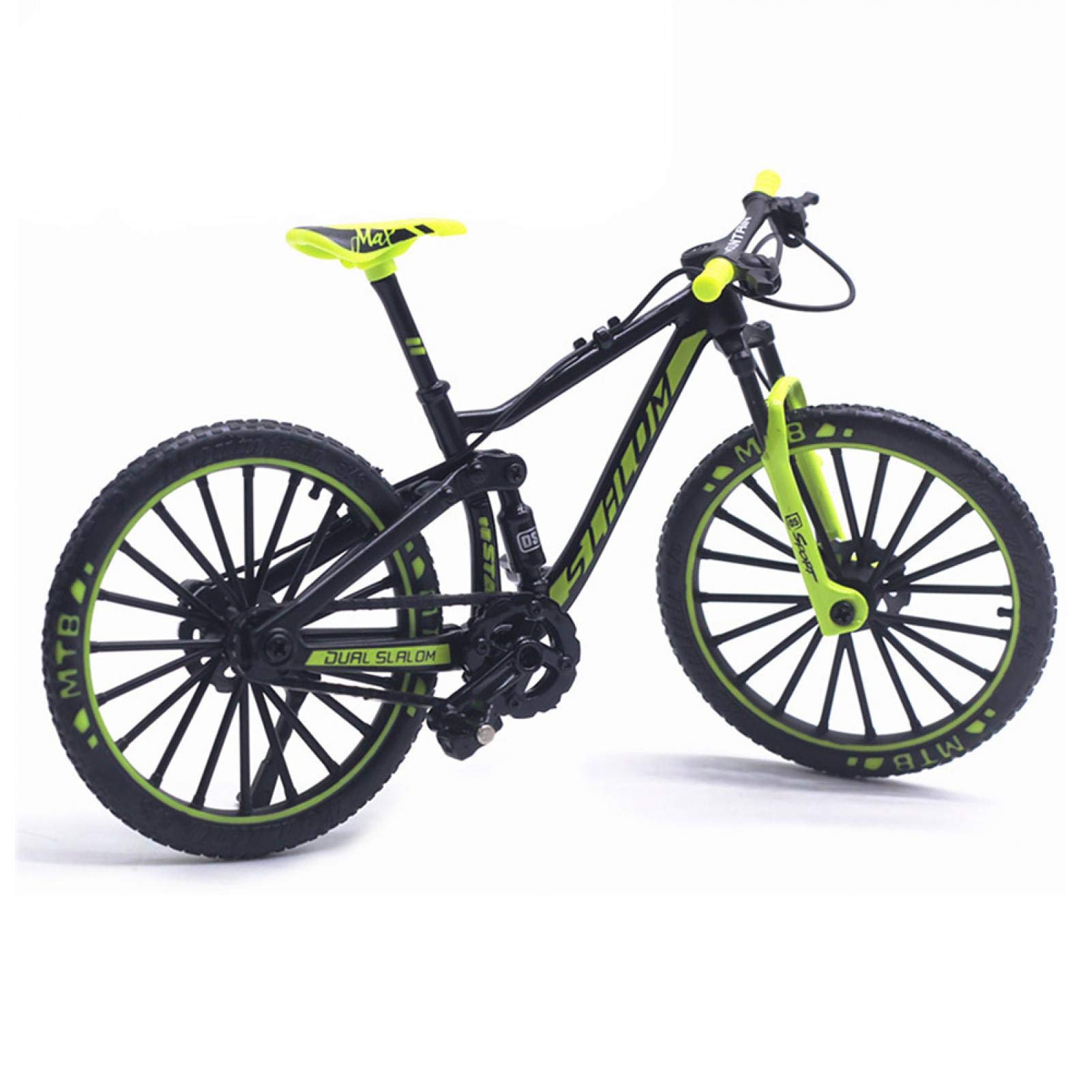 1:10 Scale Mini Finger Mountain Bikes Alloy Racing Bicycle Model,Office Desktop Racing Toys Mini Fashion Diecast Bicycle Model(Green)