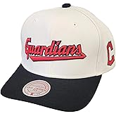 Mitchell & Ness Cleveland Baseball MLB Off Word Pro Snapback Hat Cap - Off White