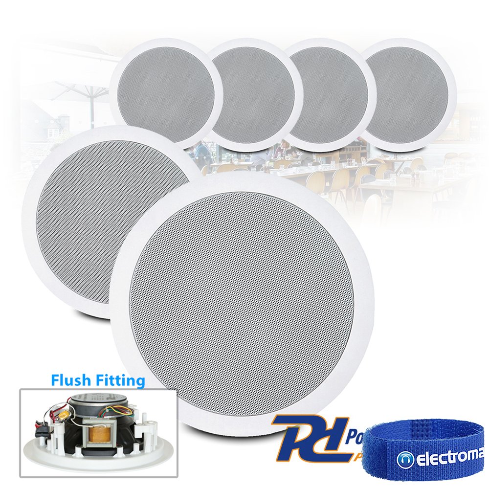 Power Dynamics 6x 8 100v Line Ceiling Speakers Amazon Co Uk