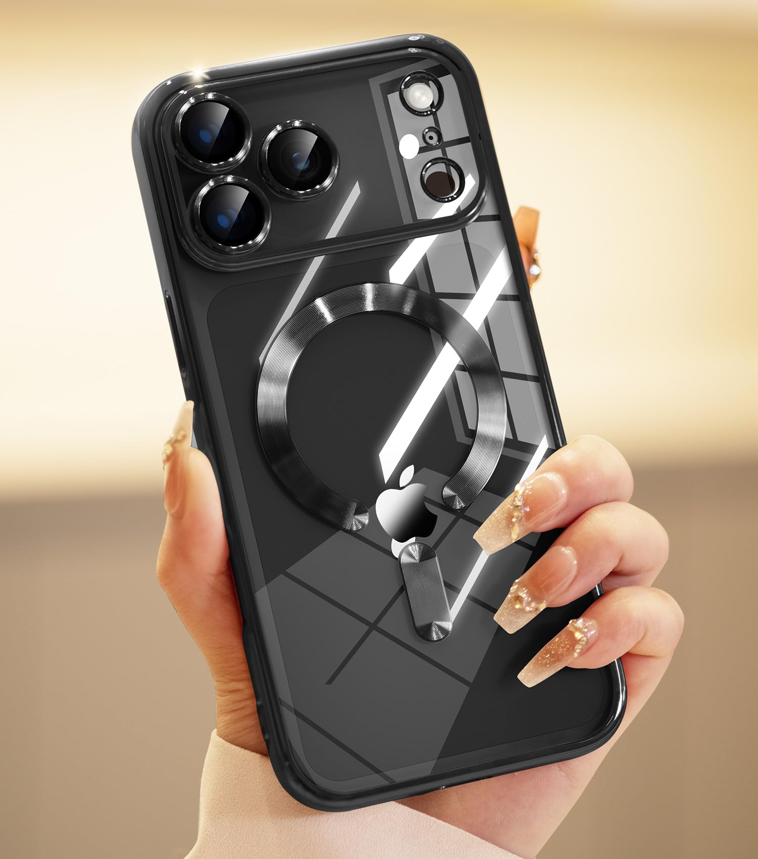 Photo 1 of CHICLADY for iPhone 17 Pro Max Case with 1x Screen Protector, [Compatible with MagSafe] [Integrated Camera Protection], Non Yellowing Slim Cute Women Girly Magnetic Cover for iPhone 17 Pro Max, Black
