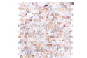 Reovatile 10 - Sheet Pearl Shells Tile Peel and Stick Backsplash, Self Adhesive Wall Tile for Kitchen, Bathroom, Bedroom (11.8"X11.8", Colorful Nature)