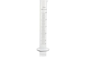 250ml Plastic Graduated Cylinder Beaker - 250ml Science Measuring Cylinder Test Tube Flask, 2-Sided Marking - Black and Raise