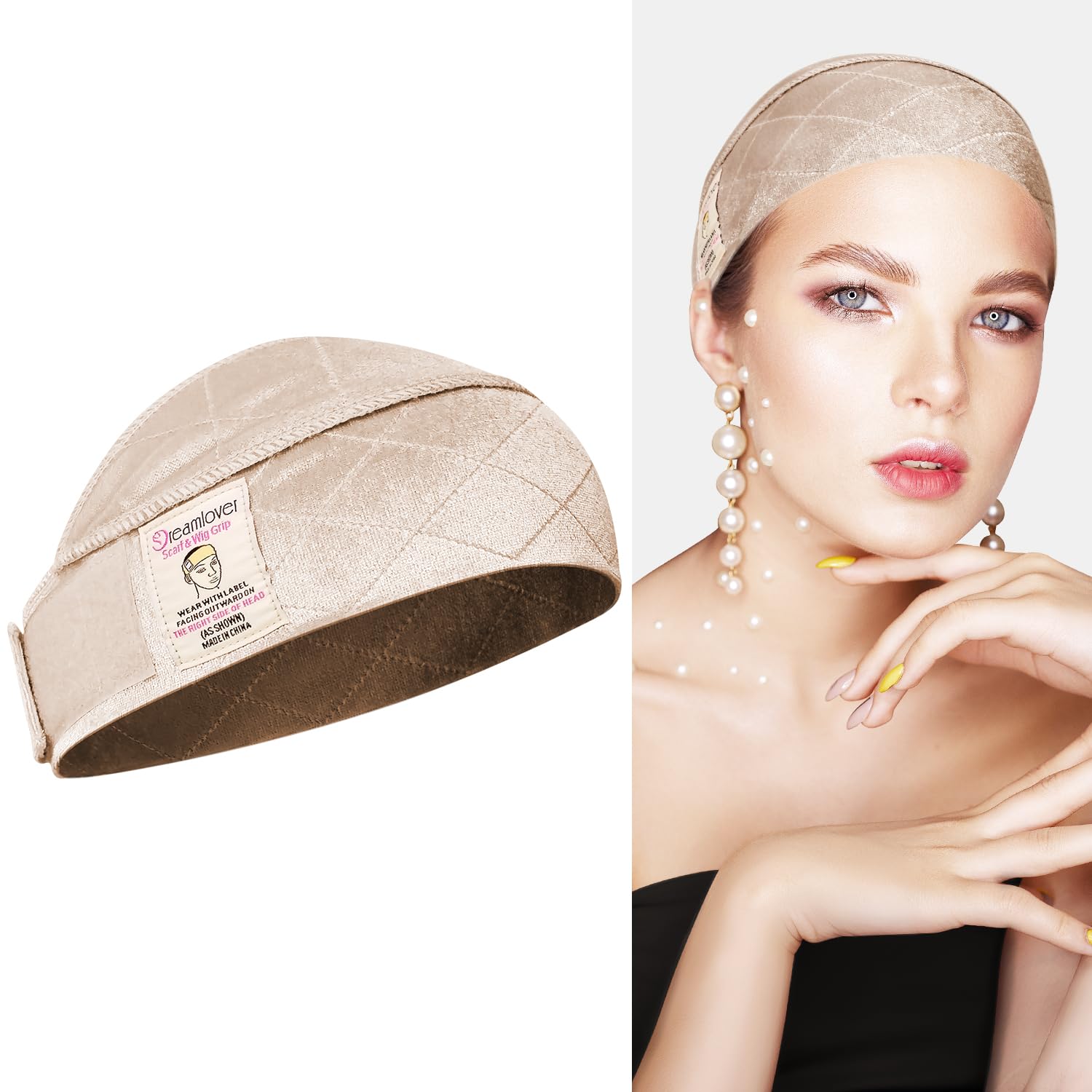 Dreamlover Wig Band, Elastic Wig Grip for Lace Front, Adjustable Non Slip Headband, Nude