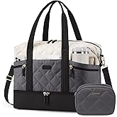 LOVEVOOK Travel Duffle Bag, Lightweight Weekender Bags for Women with Shoe Compartment,40L Puffer Gym Bag Personal Item Travel Bag, Quilted Overnight Bags and Hospital Bag for Labor and Delivery