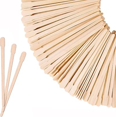 Mibly 500 Pcs Wooden Wax Sticks for Eyebrow Lip Nose Small Waxing - Birch Sticks