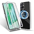 MeiYueEr Magnetic Case for OnePlus 9 Pro - Compatible With Mag-Safe, Metal Bumper Attraction, 360 Degree Front Clear Tempered Glass + Back Hard PC Matte With Lens Protection - Magnetic Silver