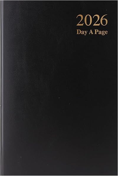 Arth 2026 A5 Diary Day a Page Black Hardback