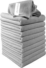 Clay Roberts Microfibre Cleaning Cloths 40x30cm Pack of 10 Grey view 1