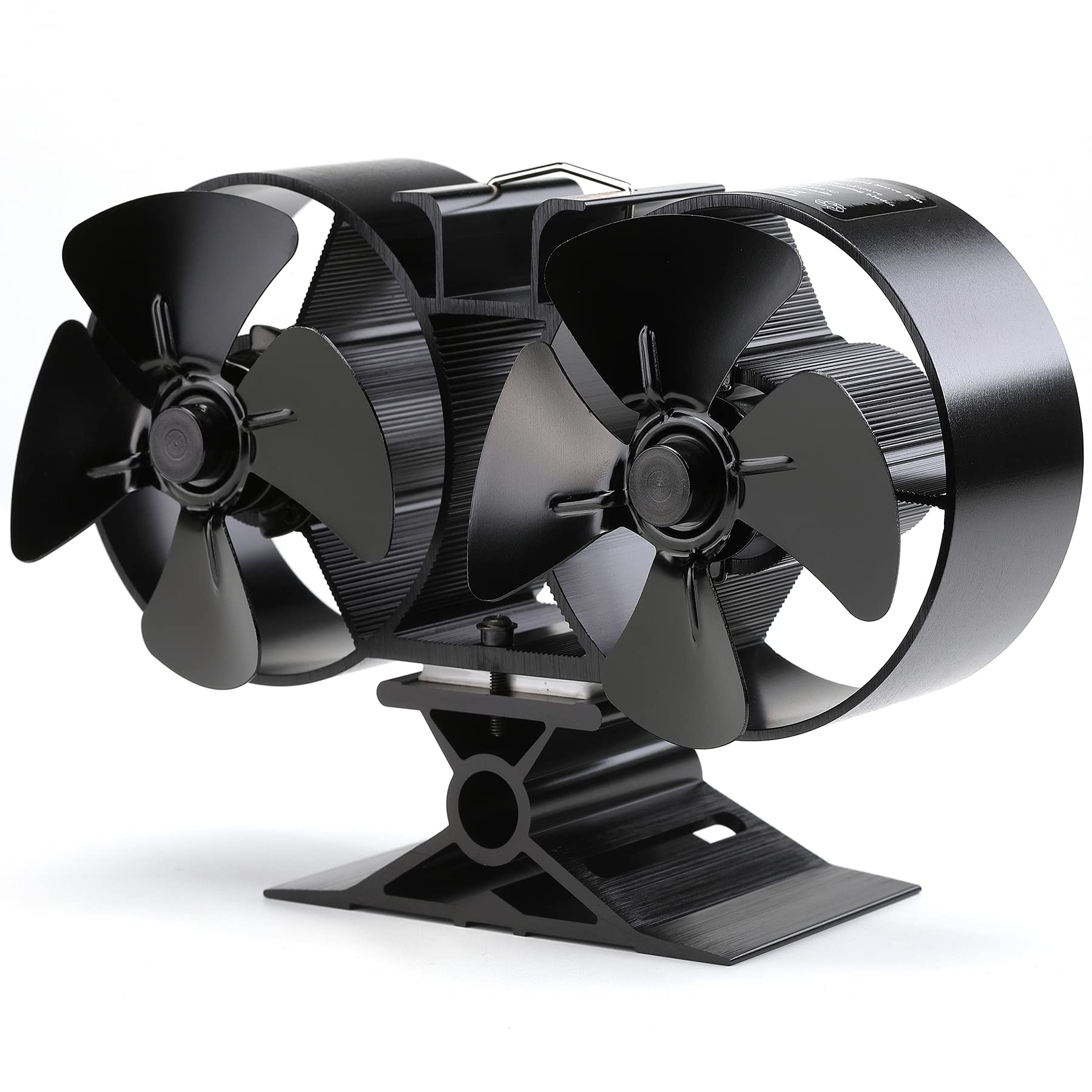CRSURE Log Burner Fan 8 Blades Stove fan Log Burner Fan Heat Powered Fans for Wood Burners Fireplace Eco Friendly & Increased Efficient with Stove Thermometer for Large Room