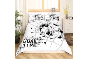 Erosebridal Kids Football Comforter Cover Twin Size American Soccer Bedding Set Sports Games Duvet Cover for Boys Girls Child