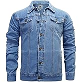 CME SHOWU Men's Casual Denim Jacket Slim Fit Fashion Classic Jean Coats
