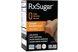 RxSugar Chocolate Swealthy Snax, Diabetes & Keto Friendly, Sugar-Free Candy and Snack Bars Made with Allulose, Zero Net Carbs, Non-GMO, Plant-based Certified - Pack of 6 Cartons with 8 Bars (48 Bars in Pack) (Caramel)