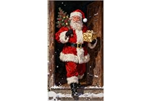 Christmas Door Cover Decorations, Elastic Fabric Stretchy Door Cover, Xmas Holiday Festive Party Supplies for Home (13-C, One