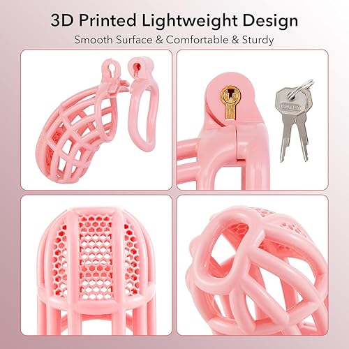 Male Cock Cage Chastity Device - UTIMI Lightweight Plastic Chastity Cage for Man Penis Exercise 3D Printed Pink Large Adult Sex Toy with 4 Sizes Rings Invisible Lock and Key in Dubai - Male Cock Cage Chastity Device - UTIMI Lightweight Plastic Chastity Cage for Man Penis Exercise 3D Printed Pink Large Adult Sex Toy with 4 Sizes Rings Invisible Lock and Key in Dubai -