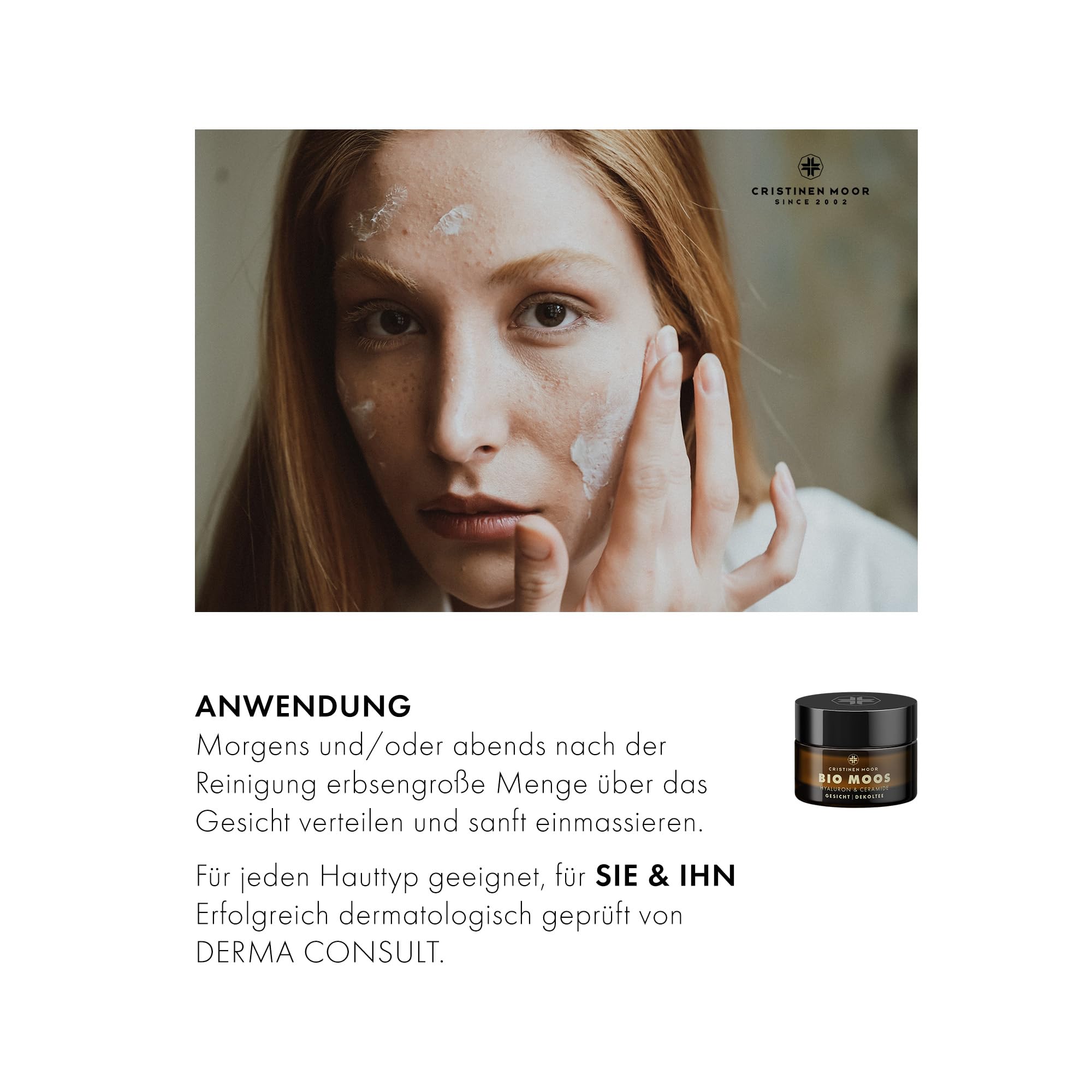 Moossalbe Gesicht Falten Testsieger, Zertifizierte Bio Anti Aging, Anti-Falten mit Isländisch Moos Extrakt, Hyaluronsäure, Ceramid & Aloe Vera, Tages Gesichtscreme für alle Hauttypen | Made in Germany 5
