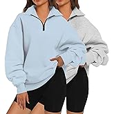 XFIFM 2 Pack Womens Zip Up Hoodies Oversized Sweatshirts Fall Long Sleeve Shirts Fashion Pullover