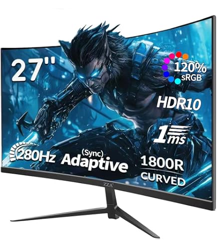 Amazon.com: ZZA 27 Inch Curved Gaming Monitor 200Hz|180Hz|144HZ