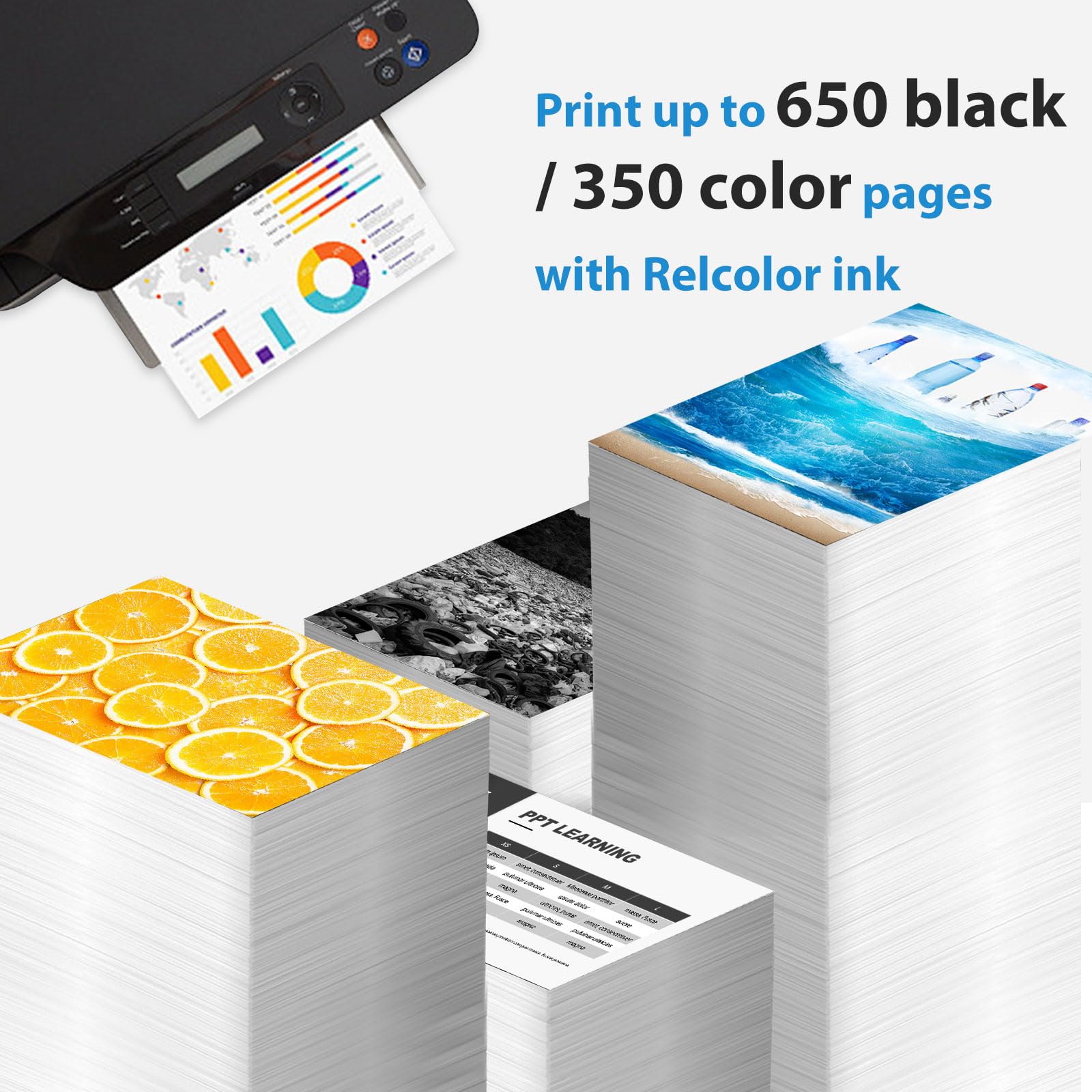 Compatible 61XL Ink Cartridge Replacement for HP 61 Envy 4500 5530 4630 2540 4502 3510 3050 1510 4632 4501 2542 2514 4635 3050a 5535 4610 2620 1000 1010 HP61, Black, Tri-Color, 3-Pack