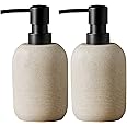 GalDal 2pcs/Set Beige Hand Soap Dispenser Sets,Resin Liquid Soap Dispenser for Bathroom Countertop,Dish Wash Soap Dispenser for Kitchen-10.6oz.