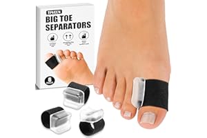 TPVEEN Orthopedic Gel Toe Separators for Overlapping Toes,Big Toe Spacers for Hallux Valgus Corrector with Shock Absorption, All-Day Comfort for Men & Women. (BLACK, WOMEN(7-10)/MEM(5-8.5))