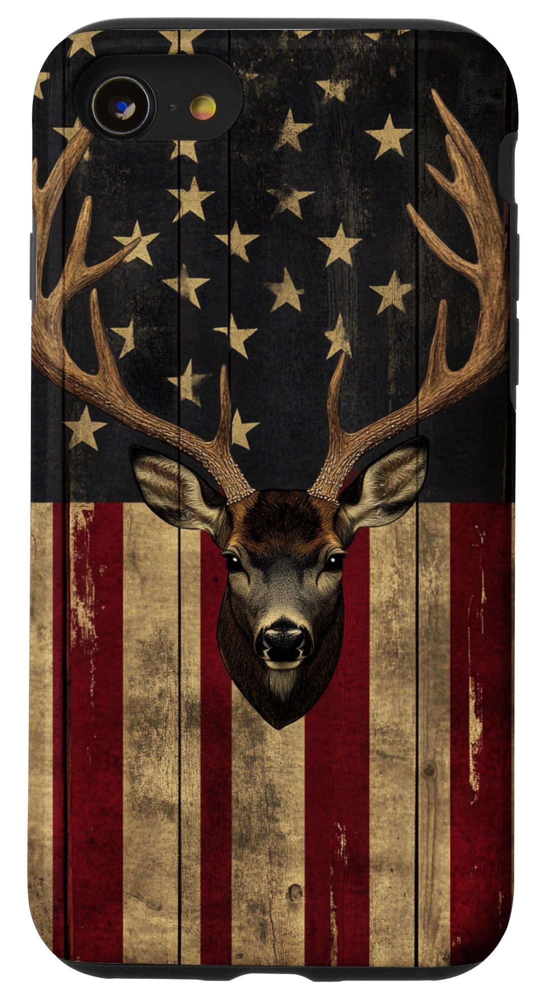 iPhone SE (2020) / 7 / 8 Deer Hunting American Flag With Deer Antlers Case