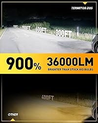 Termitor D2S Bulbs, 36000LM 10X Brighter 6500K Cool