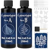 1DFAUL 16.9oz Cyanotype Solution Kit, Premixed &amp; No Water Needed | Sun Printing Create Vintage Blue Art, Photographic Blueprints, for Nature Printing, DIY Art Projects