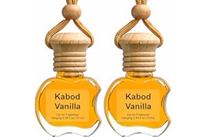 Kabod Premium Vanilla 2‑Pack Car Air Freshener | Hanging Essential Oil Diffuser | Natural Long‑Lasting Vanilla Scent | Odor Eliminator | 10 ml Each