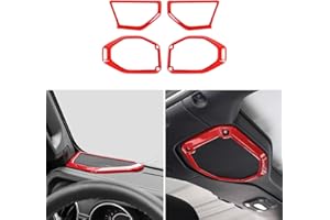 RAZPOY for JL 4PCS A Pillar Speaker Cover Roof Speaker Audio Trim Compatible with 2018-2023 Jeep Wrangler JL JLU & Gladiator JT, Red