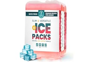 Healthy Packers Reusable Ice Packs for Lunch Bags and Coolers - Slim & Long Lasting Freezer Packs for Lunch Box - Ideal Cool 