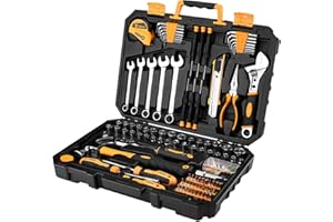 DEKOPRO 158 Pieces Tool Sets Hand Tool Kit Repair Tool Set with Plastic Box