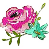 Sizzix Thinlits Die Set 4PK Brushstroke Flowers #4 by Tim Holtz | 665849 |Chapter 2 2022, One Size, Multicolor