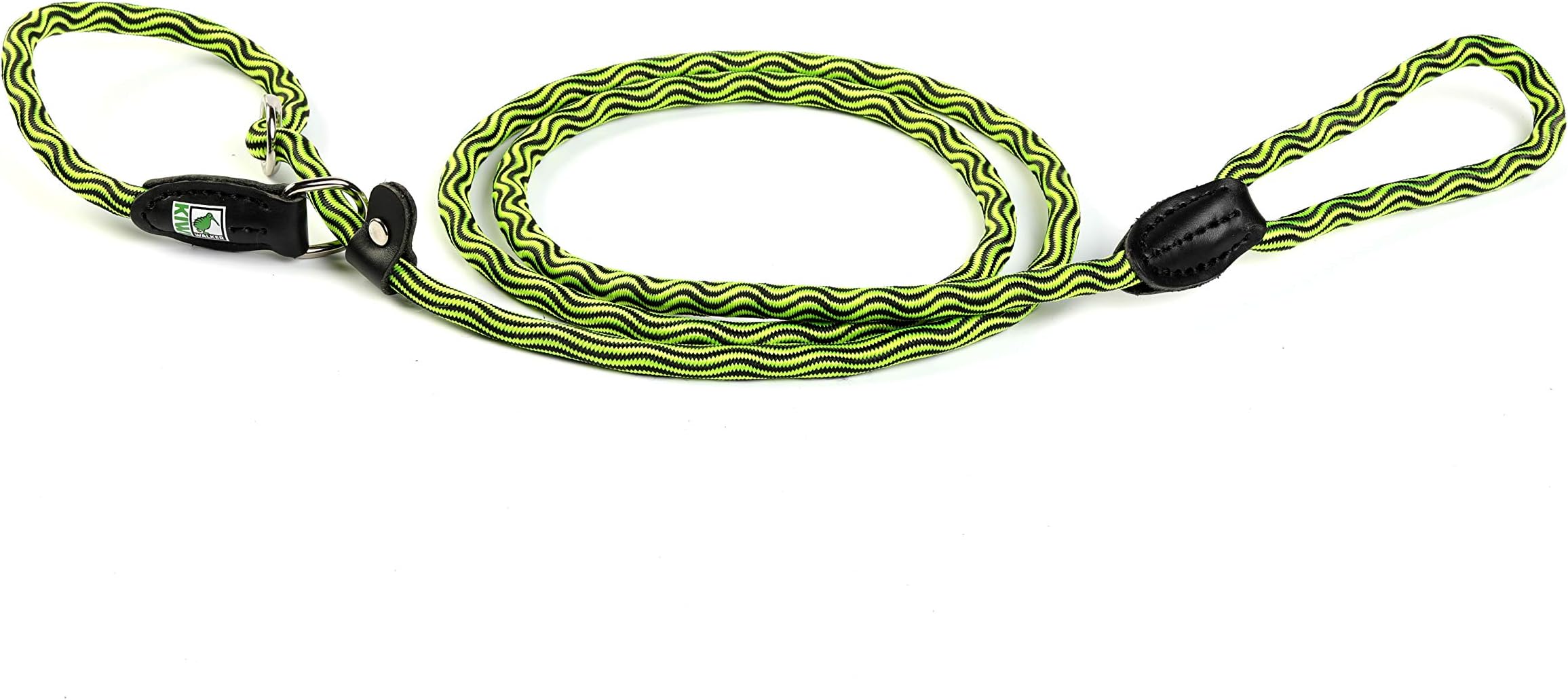 Kiwi Walker Slip Nylon Rope Lead 10mm, 1.8m - Lime/Black, One Size