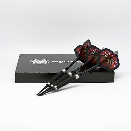 16g/18g/20g Profi Soft-Darts Set „Dark Knights“ von My-Dartpfeil: 85% Tungsten Dartpfeile mit Soft Spitze und E-Darts Zubehör