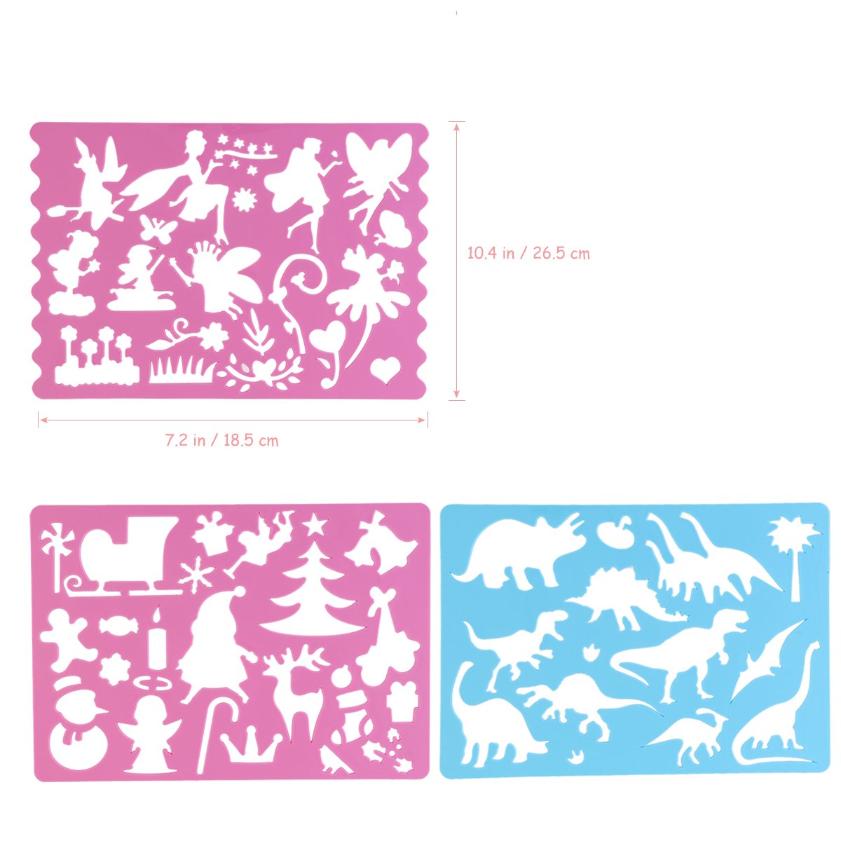 OULII Stencil Disegno con disegni assortiti mestiere creativo pittura stencil Set strumento educativo di arte per i bambini regalo viaggio di apprendimento