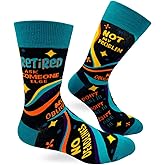 Fabdaz Retired Ask Someone Else Men's Novelty Crew Socks - 1 Pair, 1 Size Fits Most