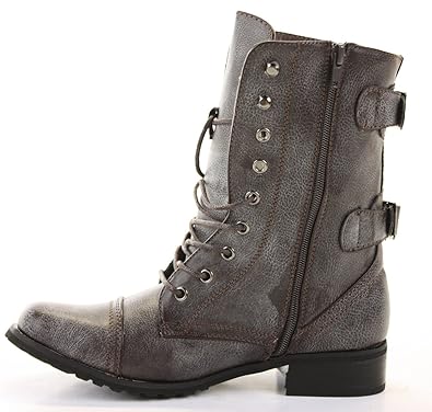 ladies lace up flat ankle boots