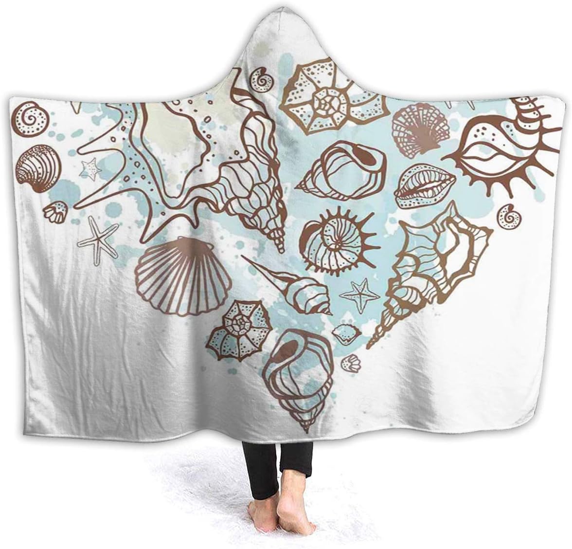 50"x40" Hooded Blanket Hood Cloak Cape Wearable Cuddle Super Soft