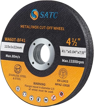 SATC 115mm Cutting Discs 10-Piece Ultra Thin 1mm for Ferrous Metals