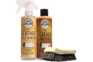 Chemical Guys SPI410 Leather Cleaner and Conditioner Bundle with ACC_S95 Long Bristle Horse Hair Leather Cleaning Brush, Safe for Car, Home, Office, & More (3 Item Bundle with 2-16 fl oz Bottles)