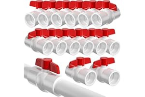 WENQUIT 16PCS 3/4" PVC Ball Valve,SCH40 Slip PVC Water Pipe Valve with Easy Turn Red T-Handle, Shut-Off Ball Valve Socket for Water Project, Swimming Pool, Sewage Pump, Outdoor Plumbing & Irrigation System