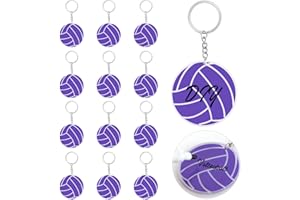 DLUGOPIS 12 Pcs Volleyball Keychain Bulk Volleyball Gifts Stuff For Team Teen Girls (12, Purple)