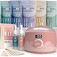Tress Wellness Waxing Kit for Brazilian Wax - Easy to Use - For Sensitive Skin - Digital Display, Dusty Pink Air
