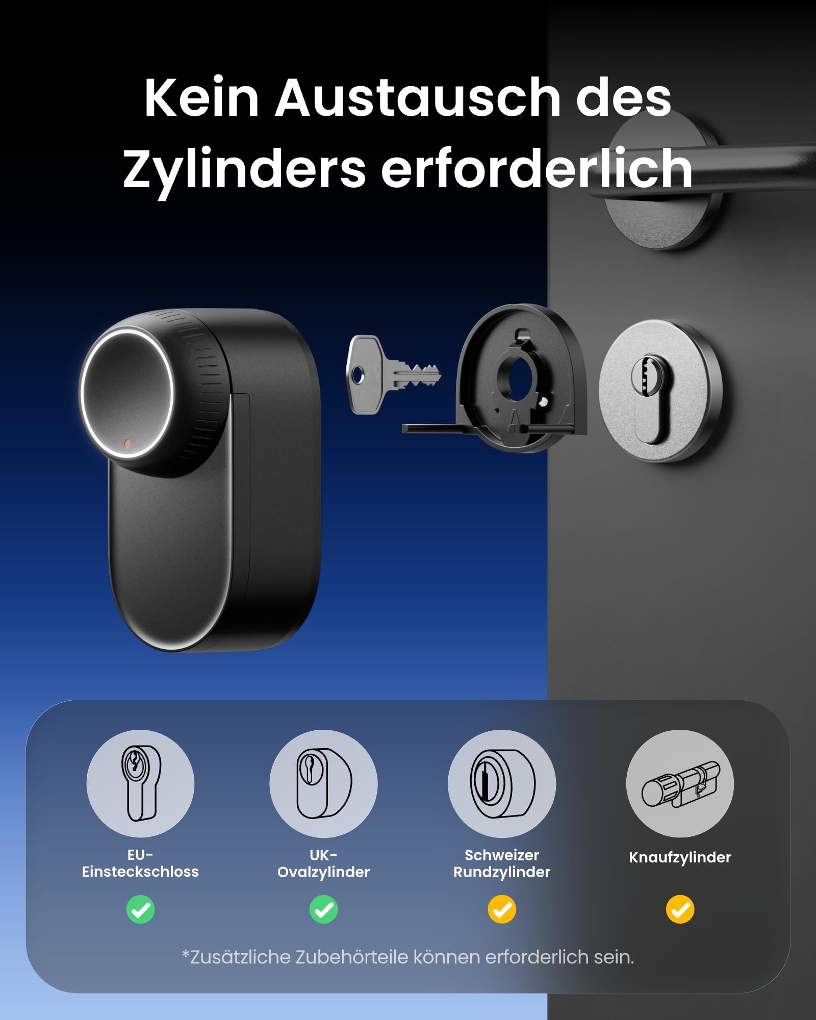 SwitchBot Smart Lock Ultra mit 3D-Gesichtserkennung&Fingerabdruck für Haustür – Elektronisches Türschloss zum Nachrüsten ohne Zylindertausch, Türöffner per Gesicht/Fingerprint/Code/Alexa WLAN/Matter 3