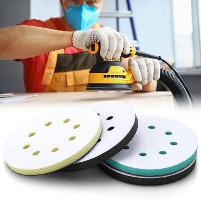 Bateya 4Pcs 125mm 5 Inch 8-Hole Sanding Pad Soft Foam Backing Pad Set