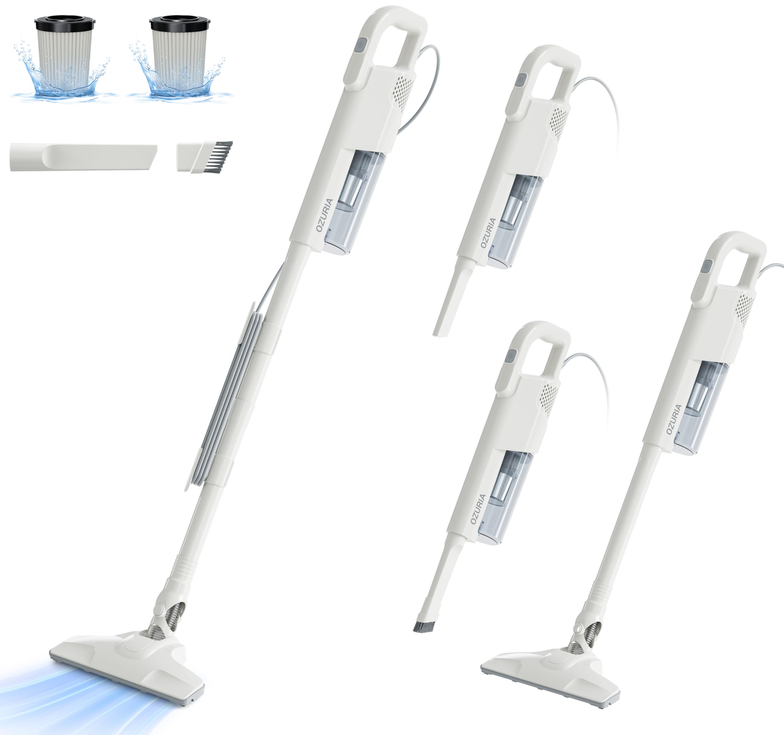 掃除機 コード式 40000Pa強力吸引 【業界初 2段吸引力 コード式掃除機】 超軽量 Ozuria サイクロン 2WAY仕様 ハンディ スティッククリーナー 多種類ノズル 遠心分離 5M電源コード HEPA多層濾過 紙パック不要 ハードフロア/カーペット/カーテンに適用 家庭用 一人暮らし プレゼント PSE認証済み商品画像