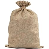 Zplontya Large Burlap Bags 20x30 Inch Natural Jute Single Burlap Sacks, Reusable Plant Grow Bags Root Vegetable Holders, Stro
