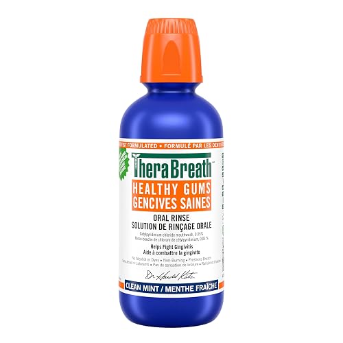 Therabreath Healthy Gums oral Rinse - Clean Mint | zinc & Tea Tree Oil To Neutralize Bacteria & Restore Gum tissue | Certified Vegan, Gluten Free & Kosher, 16 ounces
