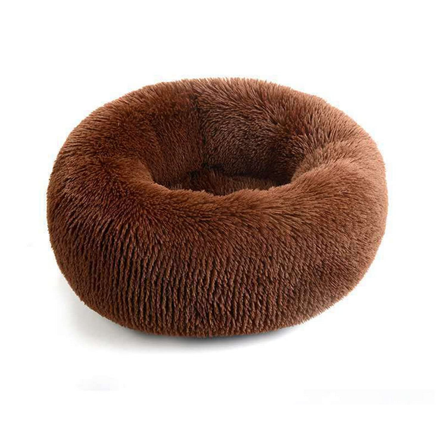 Cozywind Cat Bed Dog Bed Round Cat Nest Kennel Soft Warm Cuddler Dog Nest Puppy Sleeping Bed Plush Donut Pet Beds for Cats Kittens Dogs (Brown)